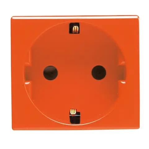 GERMAN STANDARD SOCKET-OUTLET 250V ac - FOR DEDICATED LINES - 2P+E 16A - 2 MODULES - ORANGE - SYSTEM