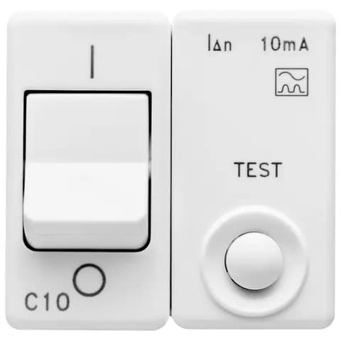 RESIDUAL CURRENT MINIATURE CIRCUIT BREAKER - 230V ac - CLASS A - 1P+N 10A 3kA 10mA CHARACTERISTIC C