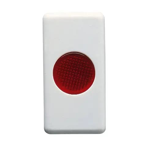 SINGLE INDICATOR LAMP - 12/24/250V - RED - 1 MODULE - SYSTEM WHITE