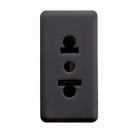 EURO-AMERICAN STANDARD SOCKET-OUTLET 250/125V ac - 2P+E 15A - 1 MODULE - SYSTEM BLACK