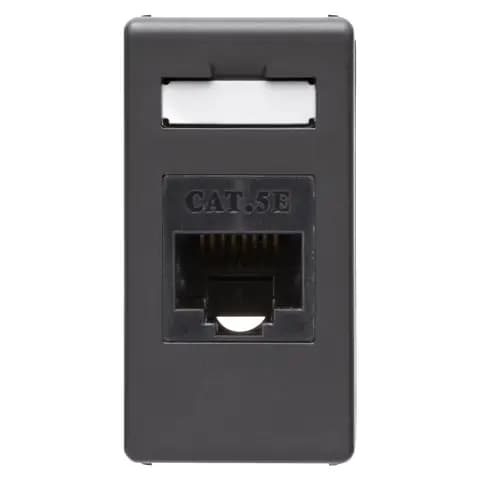 RJ45 CONNECTOR - 4 PAIR - CATEGORY 5e - UTP - TOOLLESS - 1 MODULE - SYSTEM BLACK