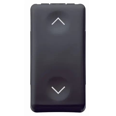 PUSH-BUTTON 1P 250V ac - NO+NO 10A - WITH INTERLOCK - SYMBOL UP AND DOWN - 1 MODULE - SYSTEM BLACK