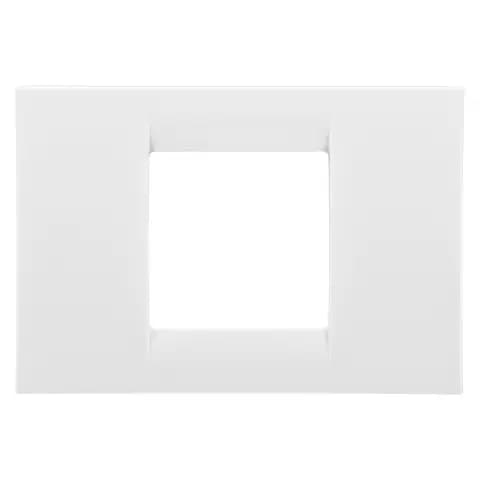 VIRNA PLATE - IN TECHNOPOLYMER GLOSS FINISHING - 2 GANG - CLOUD WHITE - SYSTEM