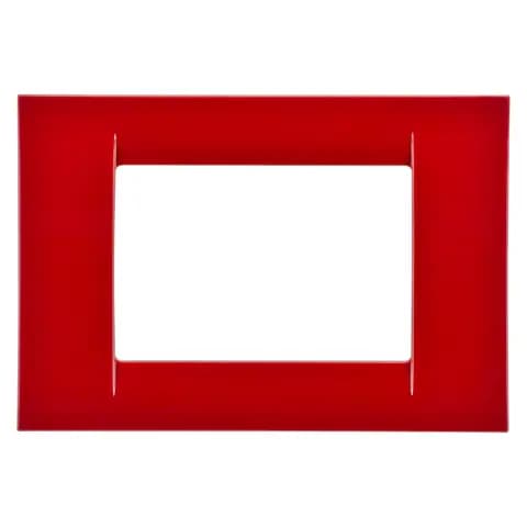VIRNA PLATE - IN TECHNOPOLYMER GLOSS FINISHING - 3 GANG - CLASSIC BURGUNDY - SYSTEM