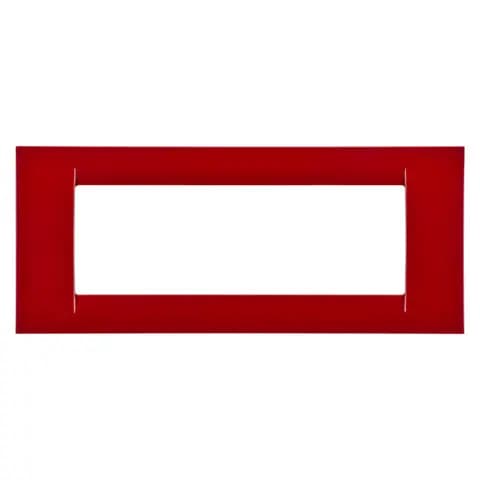 VIRNA PLATE - IN TECHNOPOLYMER GLOSS FINISHING - 6 GANG - CLASSIC BURGUNDY - SYSTEM