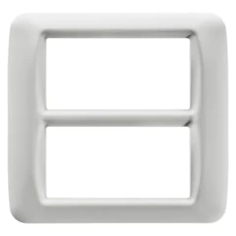 TOP SYSTEM PLATE - IN TECHNOPOLYMER GLOSS FINISHING - 8 GANG (4+4 OVERLAPPING) - CLOUD WHITE - SYSTE