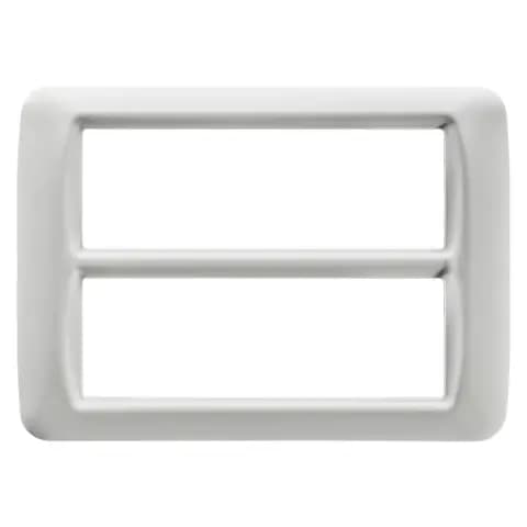 TOP SYSTEM PLATE - IN TECHNOPOLYMER GLOSS FINISHING - 12 GANG (6+6 OVERLAPPING) - CLOUD WHITE - SYST