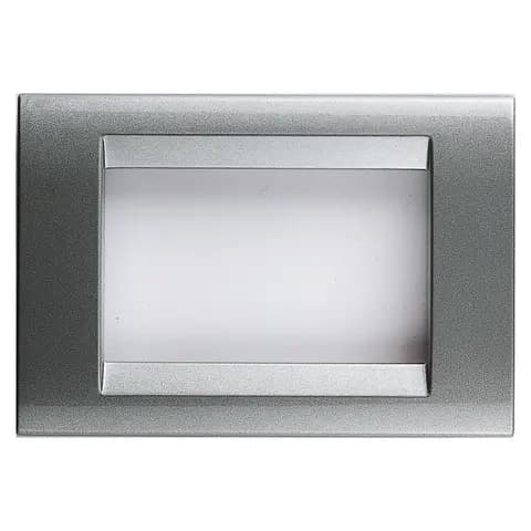 PLAYBUS PLATE - IN PAINTED TECHNOPOLYMER - SCRATCHPROOF VITRIFIED ENAMELLING - 2 GANG - TITANIUM - P