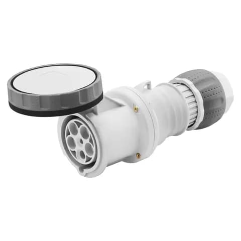 STRAIGHT CONNECTOR HP - IP66/IP67/IP68/IP69 - 2P+E 125A 480-500V 50/60HZ - BLACK - 7H - MANTLE TERMI