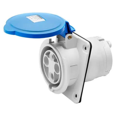 10° ANGLED FLUSH-MOUNTING SOCKET-OUTLET HP - IP44/IP54 - 2P+E 63A 200-250V 50/60HZ - BLUE - 6H - MAN
