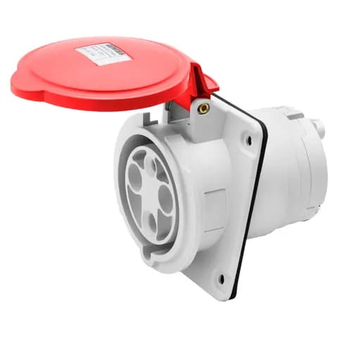 10° ANGLED FLUSH-MOUNTING SOCKET-OUTLET HP - IP44/IP54 - 2P+E 63A 380-415V 50/60HZ - RED - 9H - MANT