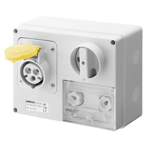 FIXED INTERLOCKED HORIZONTAL SOCKET-OUTLET - WITH BOTTOM - WITH FUSE-HOLDER BASE - 3P+N+E 16A 100-13
