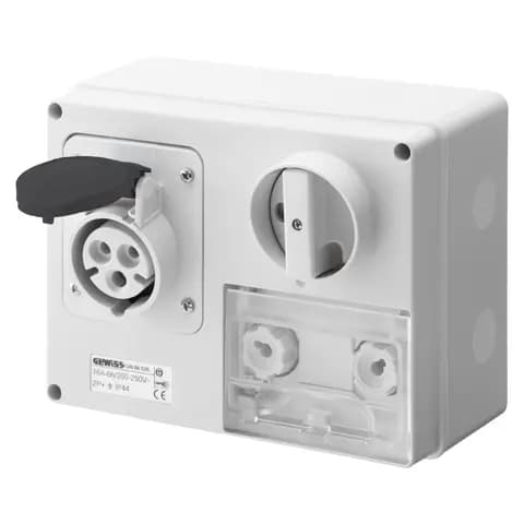 FIXED INTERLOCKED HORIZONTAL SOCKET-OUTLET - WITH BOTTOM - WITH FUSE-HOLDER BASE - 3P+E 16A 480-500V
