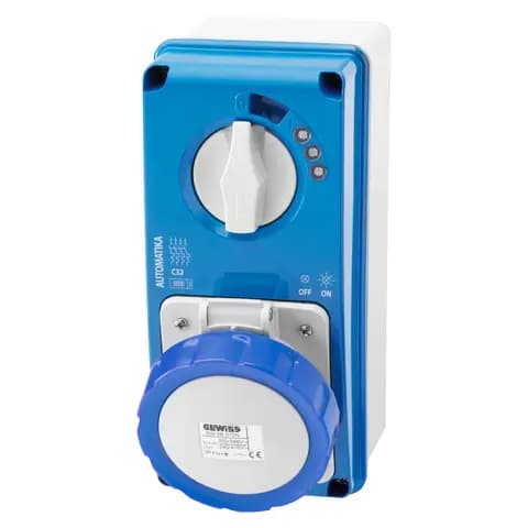 VERTICAL FIXED INTERLOCKED SOCKET OUTLET - AUTOMATIKA - MT 6KA CURVE C - WITH BOTTOM - 3P+N+E 16A 23