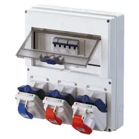 COMBIBLOC DBO - SURFACE MOUNTING - 1 SOCKET OUTLET 2P+E 16A + 1 SOCKET OUTLET 3P+E 16A + 1 SOCKET OU