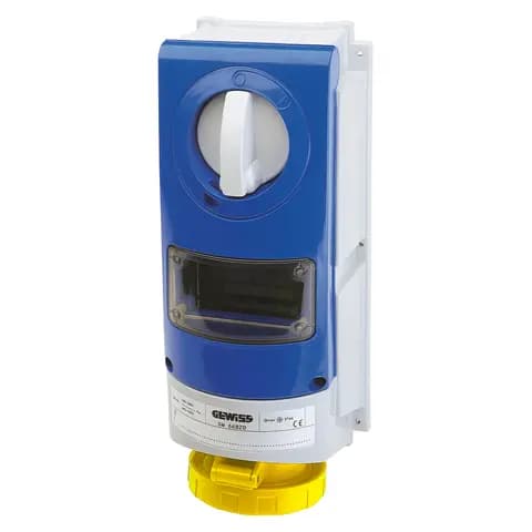 VERTICAL FIXED INTERLOCKED SOCKET OUTLET - WITHOUT BOTTOM - FOR HEAVY-DUTY USE - WITH FUSE-HOLDER BA