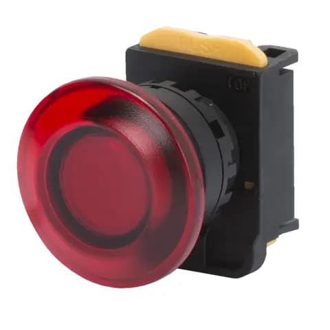 ROUND MUSHROOM-HEAD PUSH BUTTON - DIAMETR 40MM - WITH HOLDING - LUMINOUS