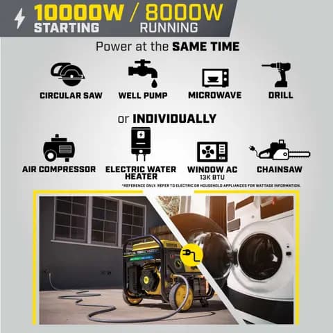 8000W Electric Start Tri Fuel Generator