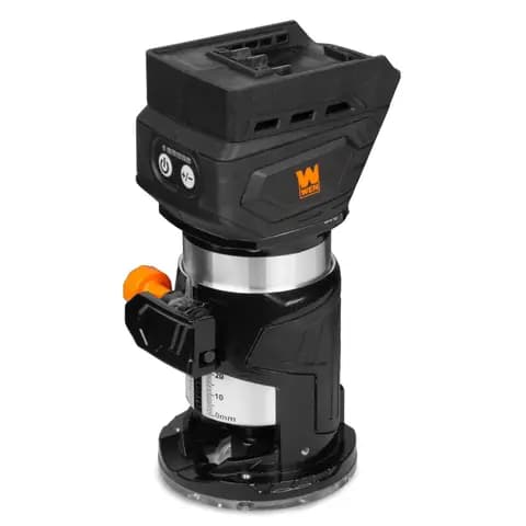 WEN 20610BT 20V Max Cordless Brushless Compact Trim Router with Fixed Base (Tool Only – Battery Not
