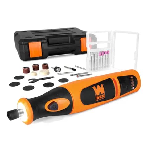 WEN 23072 Variable Speed Lithium-Ion Cordless Rotary Tool Kit with 24-Piece Accessory Set, Charger