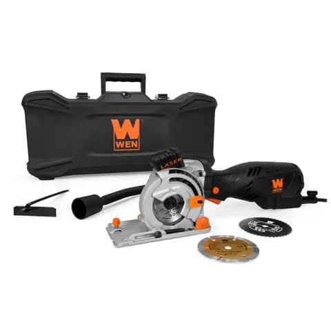 WEN 3620 5-Amp 3-1/2-Inch Plunge Cut Compact Circular Saw with Laser, Carrying Case