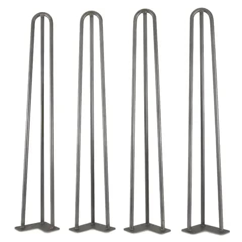 WEN TL28S 28-Inch Mid-Century Modern Raw Steel Hairpin Table Legs, 1/2" Diameter, Set of 4