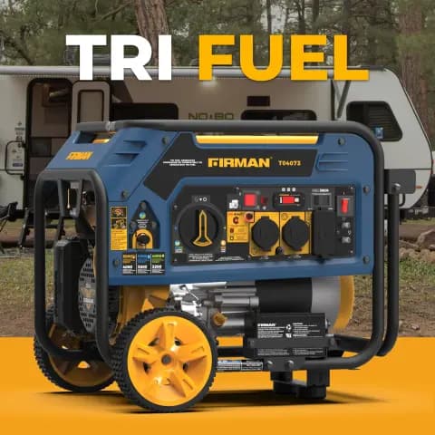 Tri Fuel Portable Generator 5000/4000W Electric Start 120/240V with CO ALERT