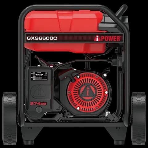 6600-Watt Portable Generator with Folding Handle and Flat-Free Wheels GXS6600C