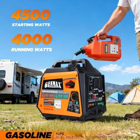 GENMAX GM4500iSAD 4500W Peak Dual-Fuel Silent Inverter Generator (2026 Model)